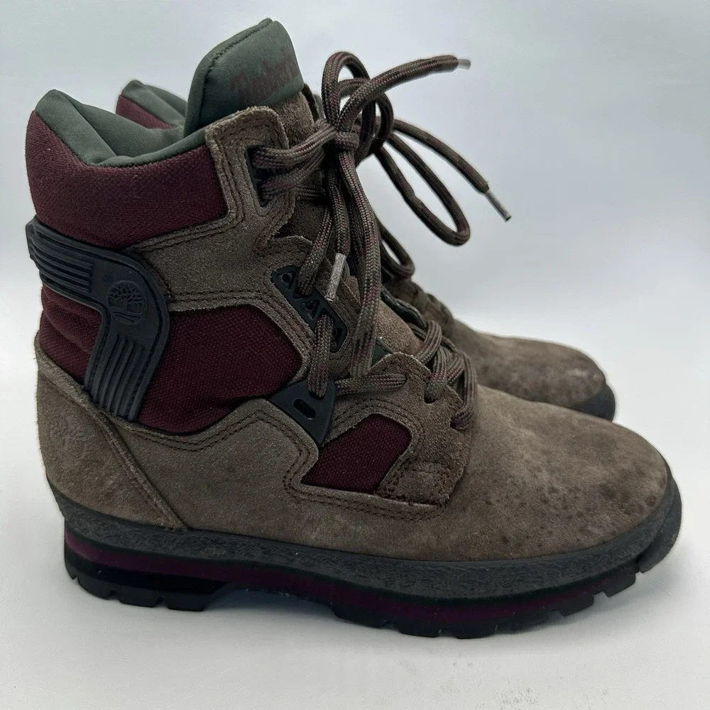 Timberland 95316 Men's 7M Brown Leather Hiking Boots‎ Trail Vintage High Top